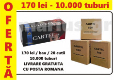 BAX 20 cutii - Cartel 500 - Tuburi de tigari cu filtru pentru injectat tutun foto