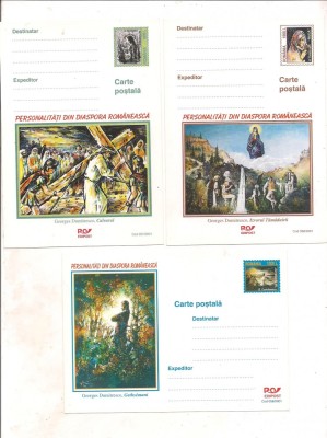 #carte postala-Editia de lux -Personalitati din diaspora GEORGES DUMTRESCO-serie de 5 CP-arca fixa foto