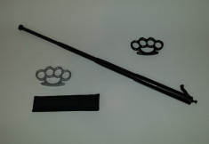Set baston telescopic negru 65 cm + 2 rozete 0,5 cm grosime foto