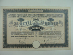 ACTIUNI - FABRICA DE TIGLE - MUSCHONG - SANTIMBRU - 50000 LEI - 1924 - RARITATE foto