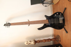 Chitara Bass Harley Benton fretless 5 corzi, activ foto
