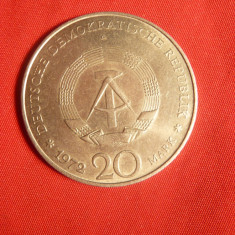Moneda 20 Marci 1972 DDR ,W.Pieck Presedinte DDR ,Cu-Ni ,cal.apr.NC