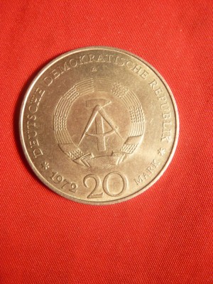 Moneda 20 Marci 1972 DDR ,W.Pieck Presedinte DDR ,Cu-Ni ,cal.apr.NC foto