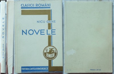 Nicu Gane, Novele, interbelica, stare exceptionala, 200 pagini foto