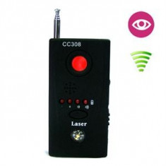 Detector de semnale Wireless CC308 DETECTOR CC308 DETECTOR MICROFOANE DETECTOR CU LASER DETECTOR CAMERE ASCUNSE SPY detector gps microfoane camera spy foto