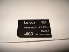 Card Lexar 8GB Memory Stick Pro Duo Mark2 - Pretabil pentru Camera video, aparat foto performant, playstation Sony (C32 foto