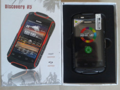 Telefon Discovery V5, Original, Negru, Smartphone, Dual Sim, Rezistent la apa(NU SUBACVATIC), praf, socuri, pescar, vanator, sofer, noi, la cutie foto
