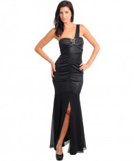 Rochie Asimetrica, Sofisticata, Maxi, Cocktail, Neagra foto