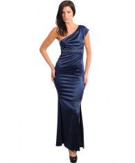 Rochie Eleganta, Albastru Marin, Maxi, Asimetrica, S, M, L, Xl, 2Xl foto