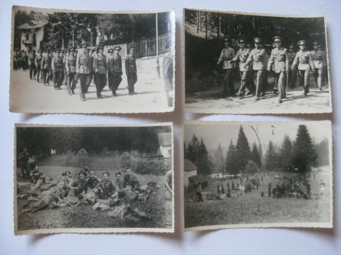 4 FOTOGRAFII CU DEFILAREA OFITERILOR GARNIZOANEI PREDEAL DIN 1942