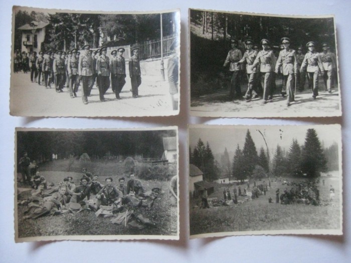 4 FOTOGRAFII CU DEFILAREA OFITERILOR GARNIZOANEI PREDEAL DIN 1942