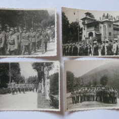 4 FOTOGRAFII WW II CU DEFILAREA OFITERILOR GARNIZOANEI PREDEAL 1942