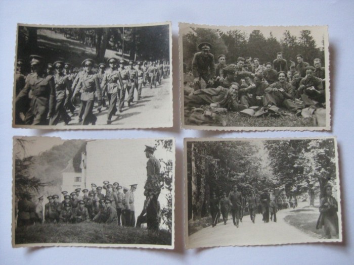 4 FOTOGRAFII WW II CU MILITARII GARNIZOANEI PREDEAL 1942
