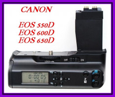 Grip Canon LP-E8 si R6 EOS 550D 600D 650D 700D Display LCD + TELECOMANDA NOU foto