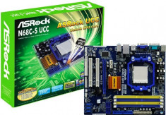 Vand placa de baza Asrock N68C-S UCC socket AM2, AM2+, AM3 impecabila cu 2x DDR2, 2X DDR3 si PCI-Exp, cutie, tablita I/O, manuale, cabluri foto