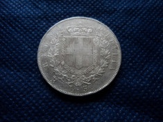 M. 5 lire 1877 R Italia, argint foto
