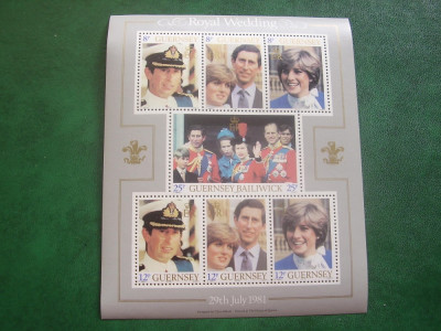 Marea Britanie Guernsey 1981 Diana si Charles MI 225-231 klb. MNH foto