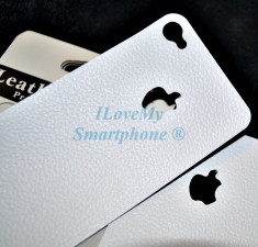 SET 2 FOLIE PROTECTIE SPATE PIELE ECOLOGICA IPHONE 4 4S foto