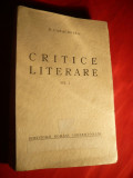 D.Caracostea - Critice Literare vol.1 -Prima Ed. 1943, Alta editura