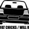 STICKER - GOLF 4 - NO FAT CHICKS / COD - LOW_040 / ORICE CULOARE / ORICE STICKER LA COMANDA