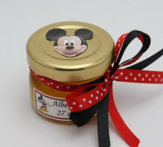 Marturii botez borcanele cu miere Mickey Mouse foto