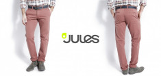 JULES Franta - JEANS subtiri / Pantaloni barbati casual eleganti. NUANTA PLAMANIU. Marime W 32. OUTLET. Produse originale noi REDUSE! foto