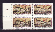 ROMANIA - Expozitia Filatelica &amp;quot; Nationala 74&amp;quot; (supratipar) , serie in bloc de 4, BL137 foto