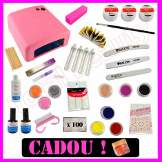 Kit Unghii False cu Gel UV Manichiura French + GHID Aplicare + Cadou foto