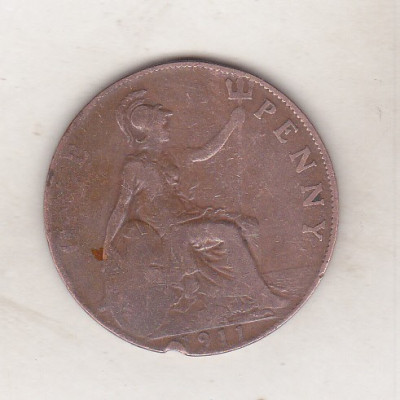 bnk mnd Marea Britanie Anglia 1 penny 1911 foto