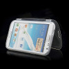 Husa gel flip transparent Samsung Galaxy Note 2 N7100, Cu clapeta