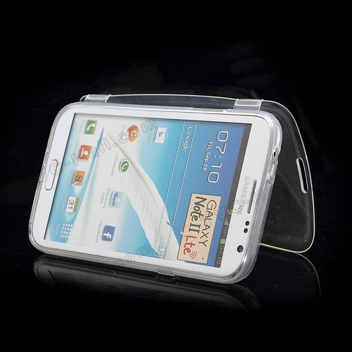 Husa gel flip transparent Samsung Galaxy Note 2 N7100