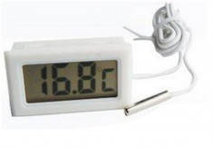 Termometru digital cu fir, de culoare alb pentru auto, acvariu, incubator, frigider si altele, termometru cu sonda foto