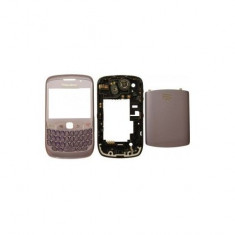 Carcasa BlackBerry 8520 Curve violet 1A (Fata, mijloc / miez, geam, capac baterie / spate, butoane de volum laterale, tastatura) NOUA foto