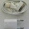 Kit Cablu de date compatibil iPhone 4 + Incarcator priza USB 5V 1A - NOU