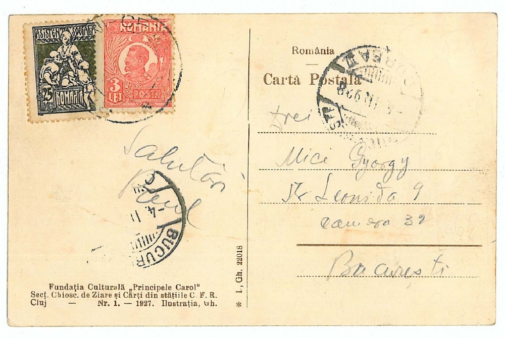 868 - FELDIOARA-RAZBOIENI, Brasov, railway station - old postcard - used -  1928, Circulata, Printata | Okazii.ro