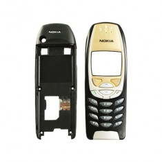 Carcasa Nokia 6310, 6310i negru - bronze (fata, mijloc / miez, butoane laterale si tastatura) NOUA foto
