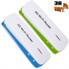 Mini Router Portabil HAME 3G Wireless Wi-Fi Cu Baterie Incorporata de 1800Mah Functioneaza cu stick de net de la RDS, Vodafone, Orange, etc. foto