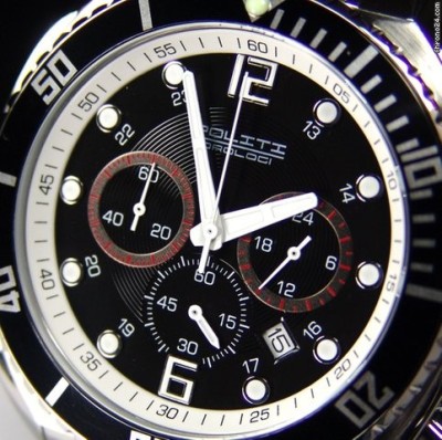 CEAS de LUX super ceas POLITI OROLOGI chronograph, mecanism japonez CITIZEN-MIYOTA, 10ATM WATER RESISTANT, nou CUTIE foto