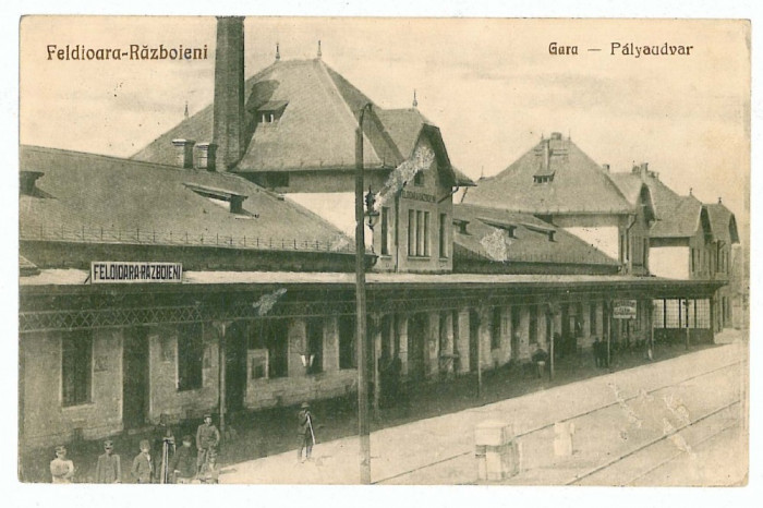 868 - FELDIOARA-RAZBOIENI, Brasov, railway station - old postcard - used - 1928