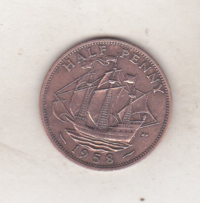 bnk mnd Marea Britanie Anglia 1/2 penny 1958 foto