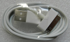Cablu de date compatibil IPHONE 4 | 98 cm | Alb | NOU foto