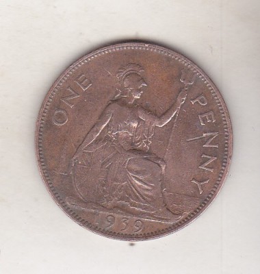 bnk mnd Marea Britanie Anglia 1 penny 1939 foto