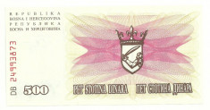 BOSNIA HERTEGOVINA 500 DINARI DINARA ( 01.07.1992) UNC [1] P-14a foto