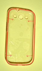 Carcasa / Husa / Bumper / Rama protectie Samsung galaxy s3 i 9300 - Transparent cu rosu - m013 foto