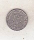 Bnk mnd Trinidad Tobago 10 centi 1972, America Centrala si de Sud