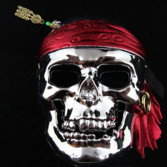 Masca pirat argintie, noi, marime 20x16 cm, plastic! Halloween! foto