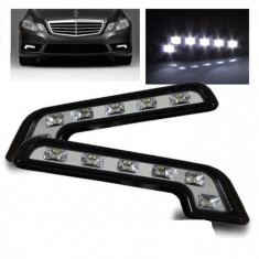 Lumini de zi, daytime running lights, DRL, daylights, proiectoare cu led tip Mercedes, 6 leduri tip smd foto