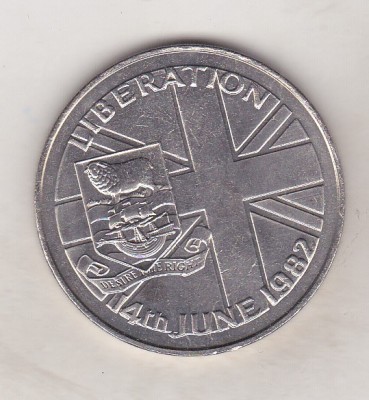 bnk mnd Falkland Islands 50 pence ( 1 crown ) 1982 , eliberarea foto