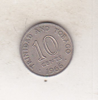 bnk mnd Trinidad Tobago 10 centi 1966 foto
