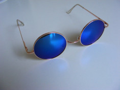 ochelari de soare Italy Design - Retro - John Lennon - Ozzy Osbourne Vintage uv400 --- Oglinda Albastra , indigo foto
